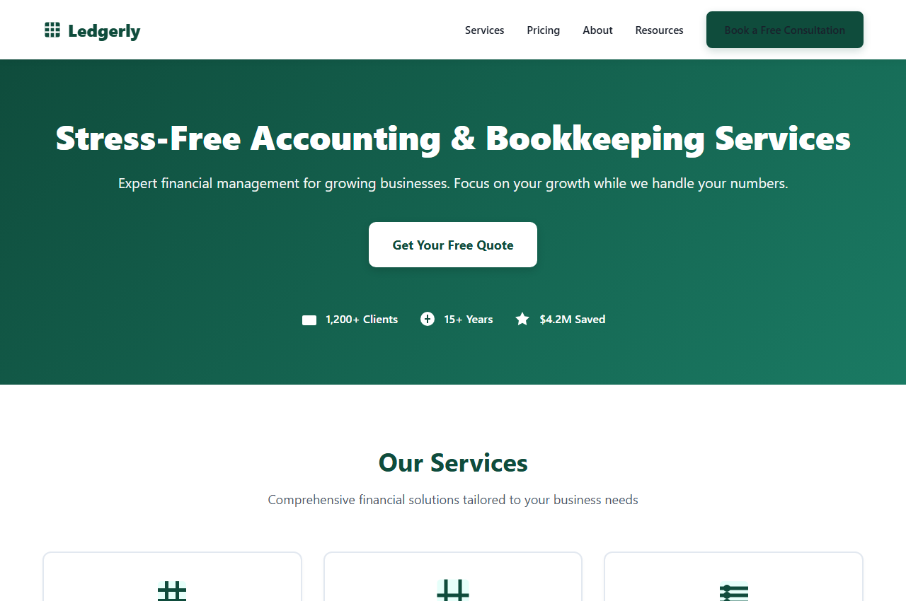 Ledgerly - Accounting Firm Template preview