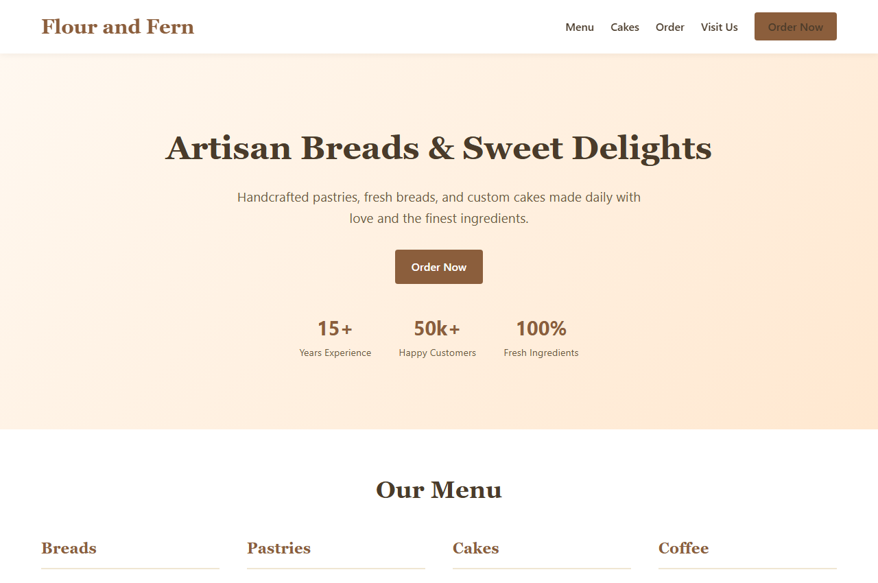 Flour and Fern - Bakery Template preview
