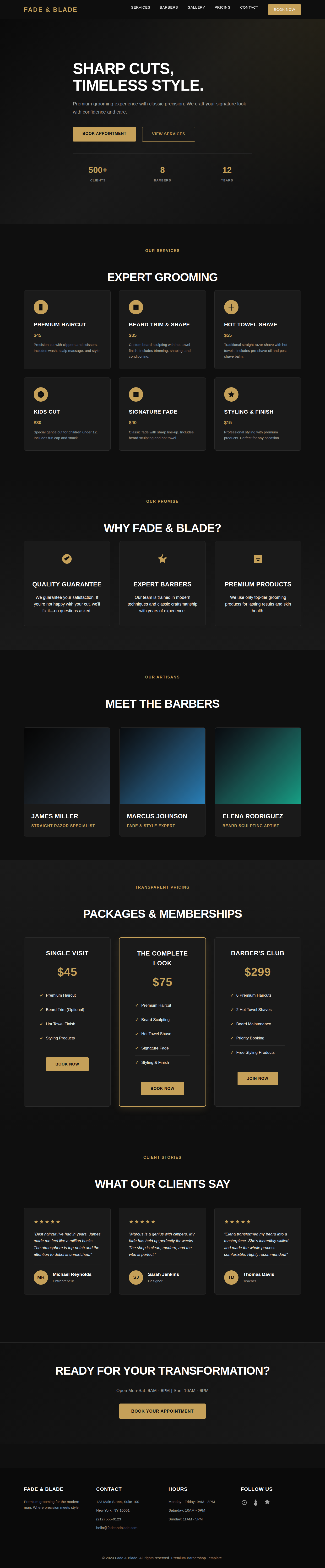 Fade & Blade Barbershop Template