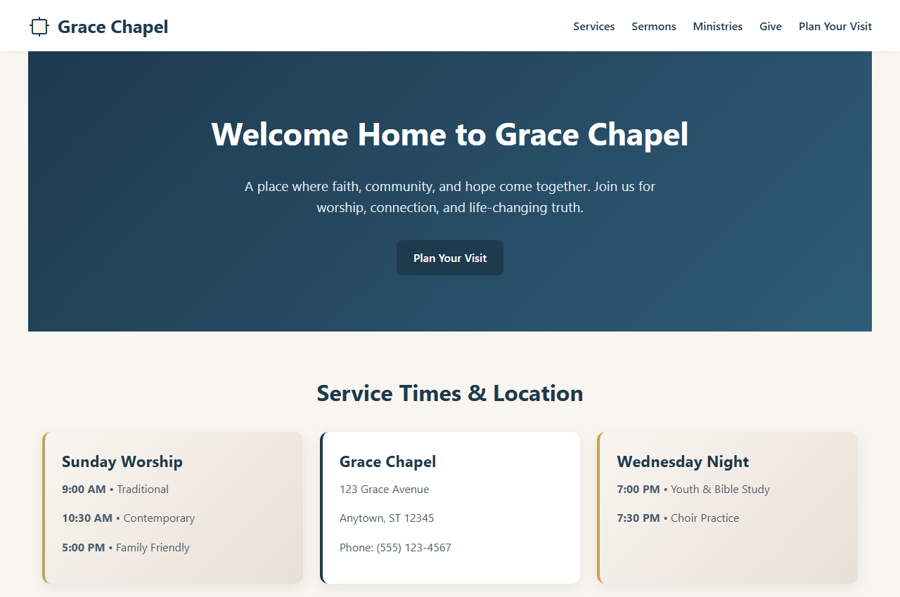 Grace Chapel — Church and Ministry preview