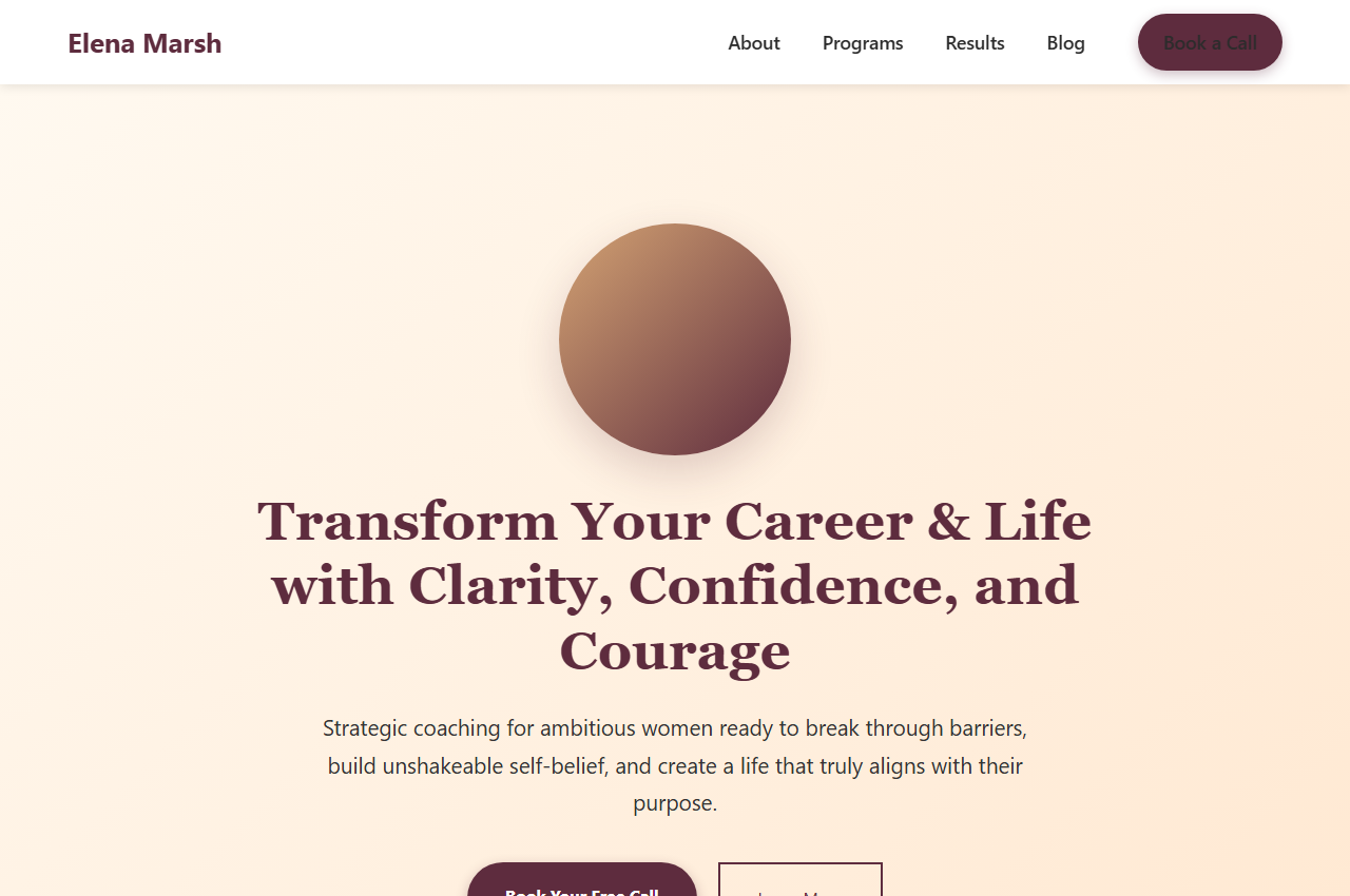 Elena Marsh - Life Coach Template preview