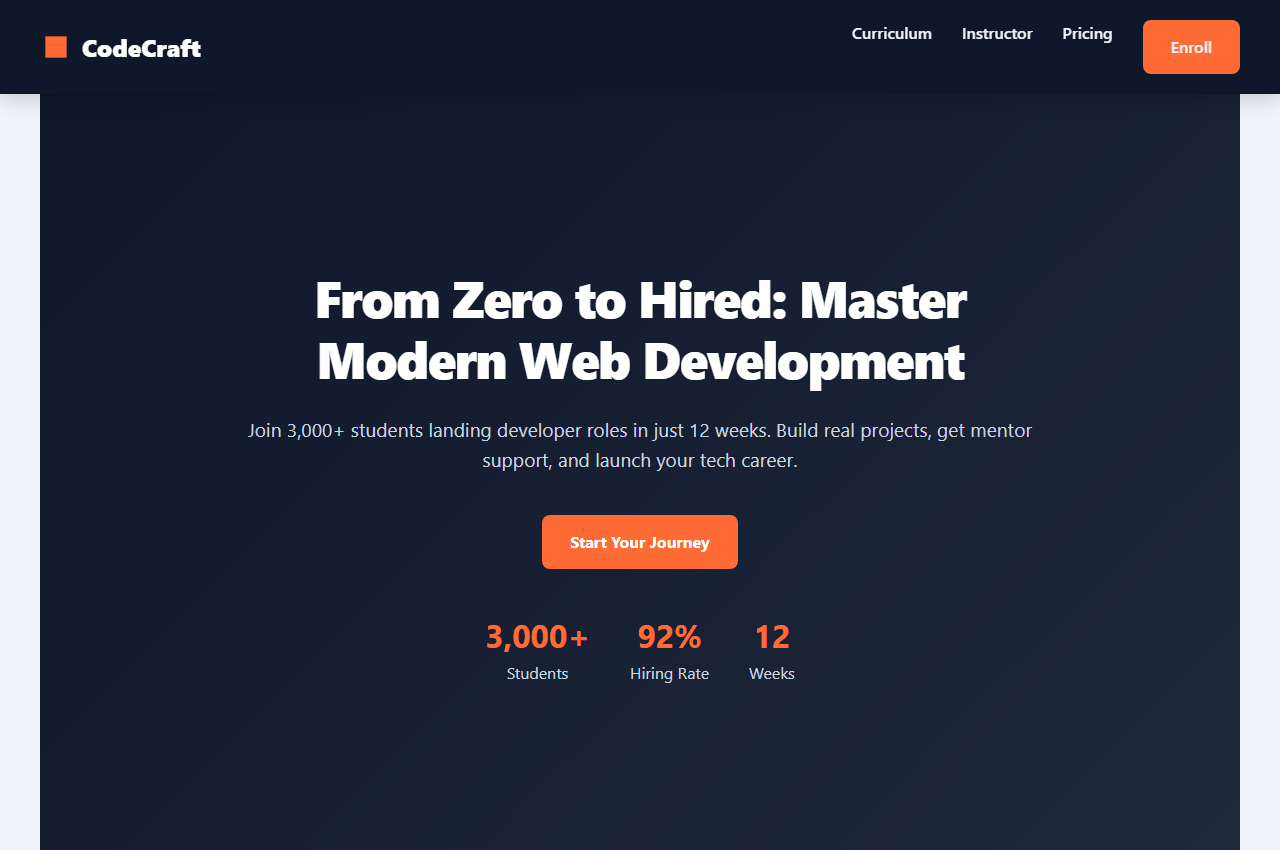 CodeCraft - Coding Bootcamp Template preview
