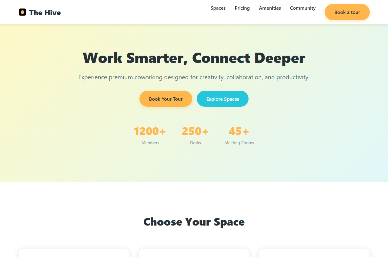 The Hive - Coworking Space Template preview
