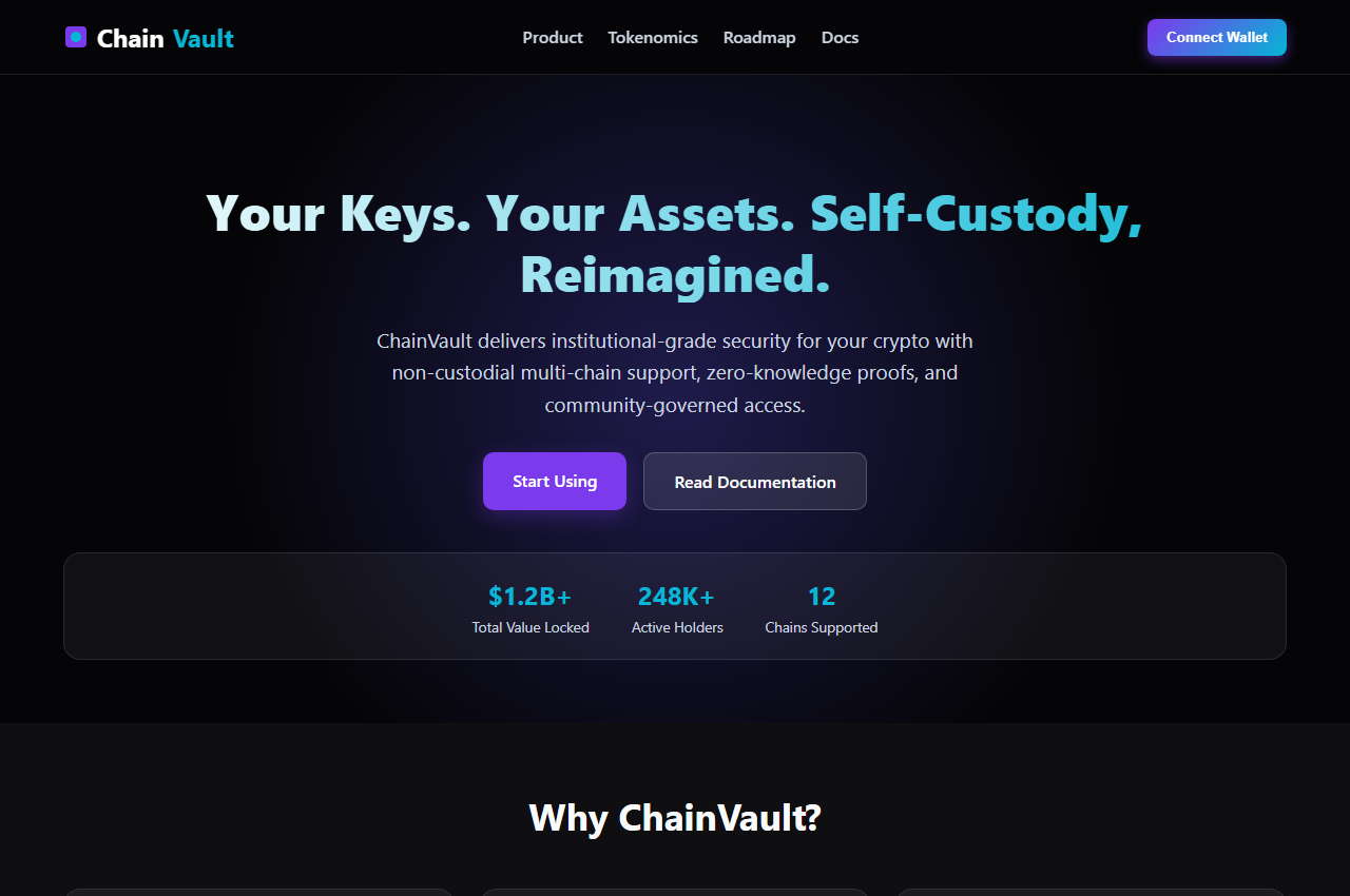 ChainVault - Crypto Wallet Template preview