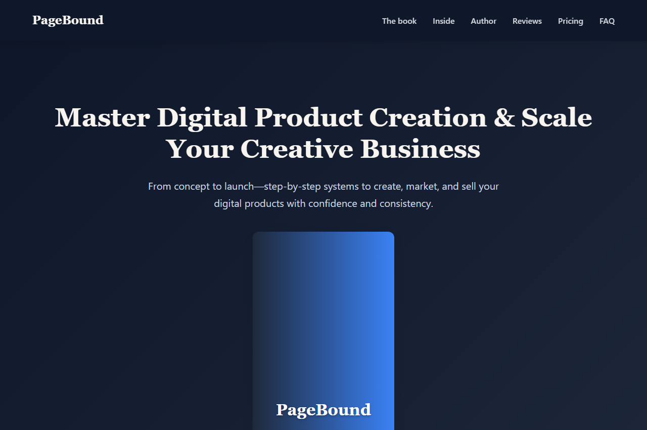 PageBound — Ebook and Course Sales Page preview