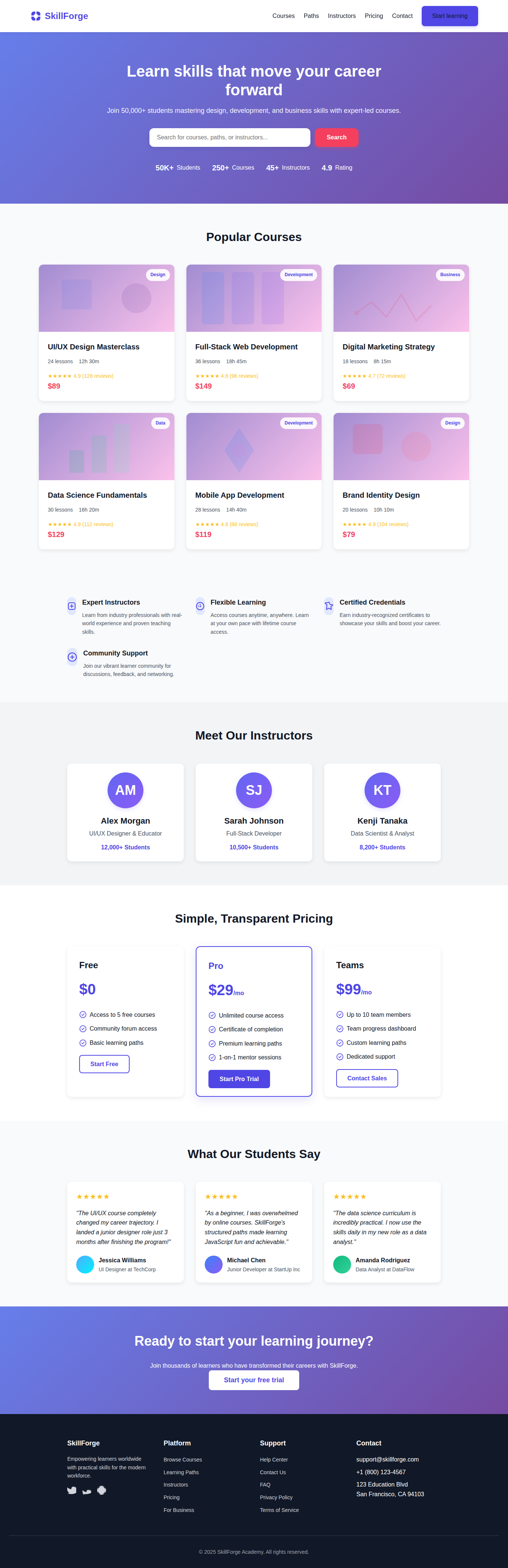 SkillForge E-Learning Template