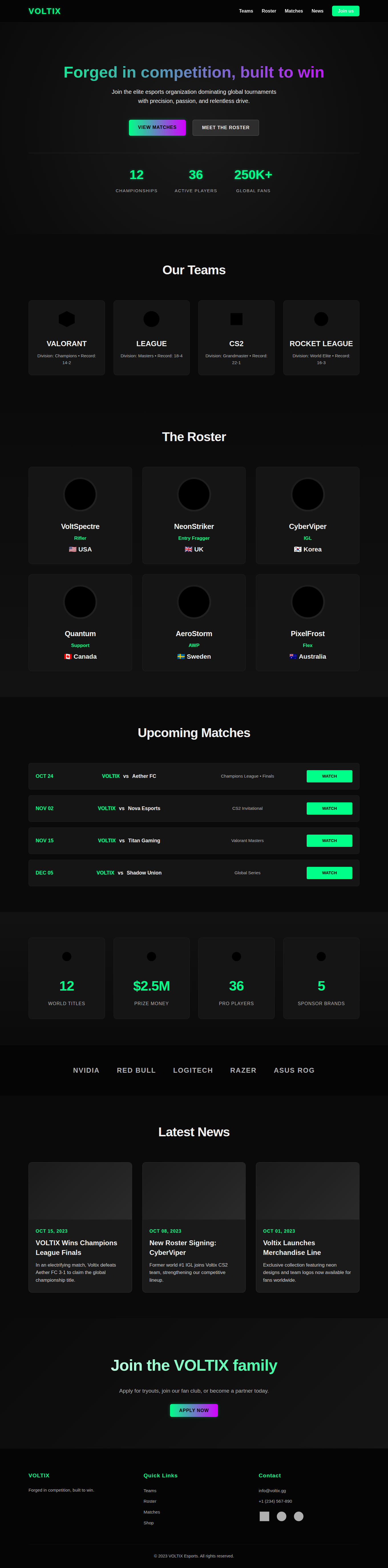 VOLTIX Esports Template
