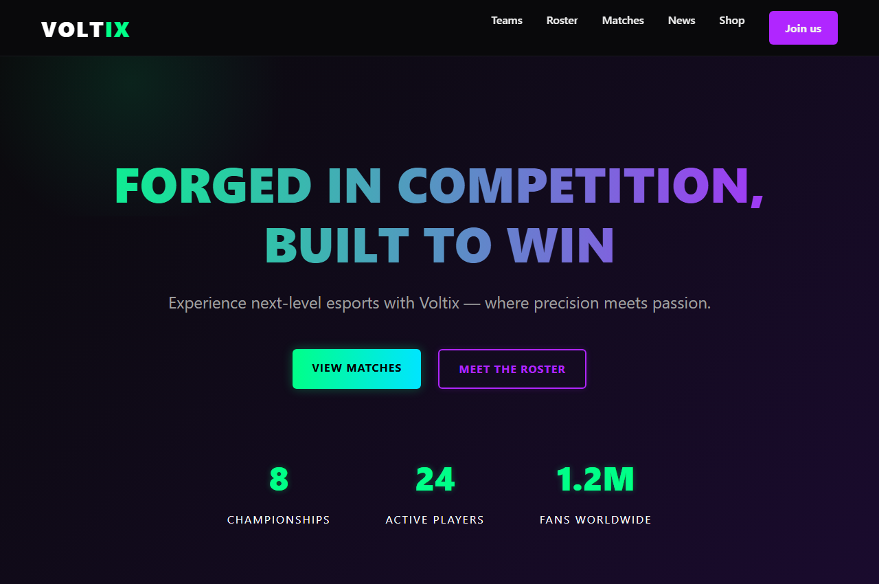 VOLTIX - Esports Team Template preview