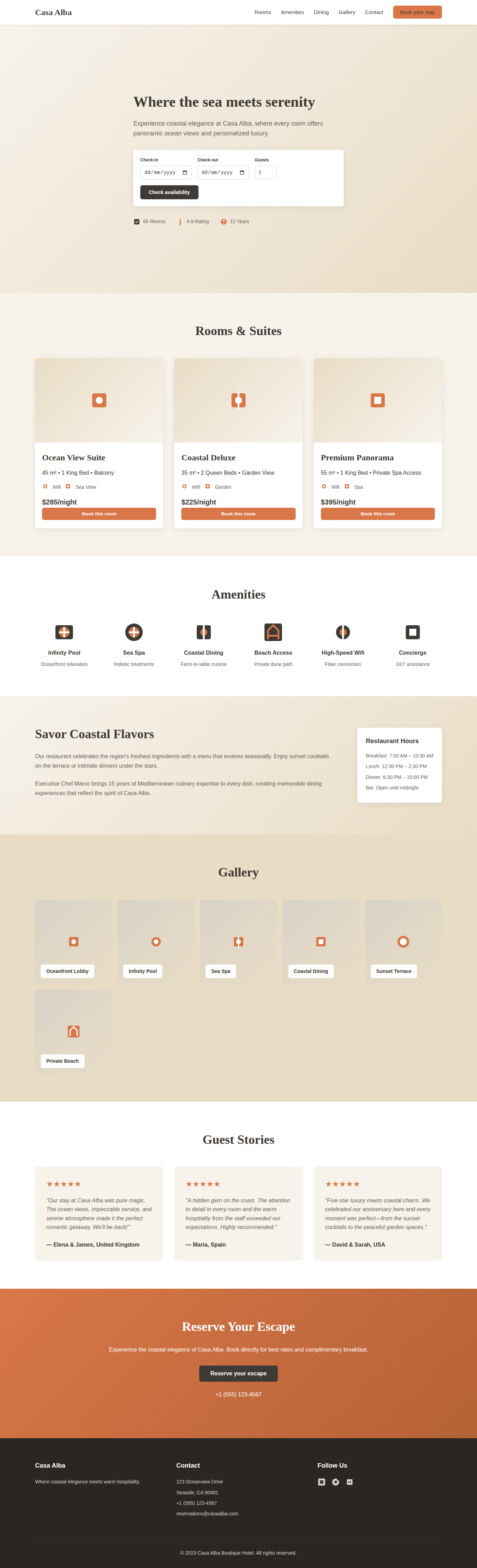 Casa Alba Boutique Hotel Template