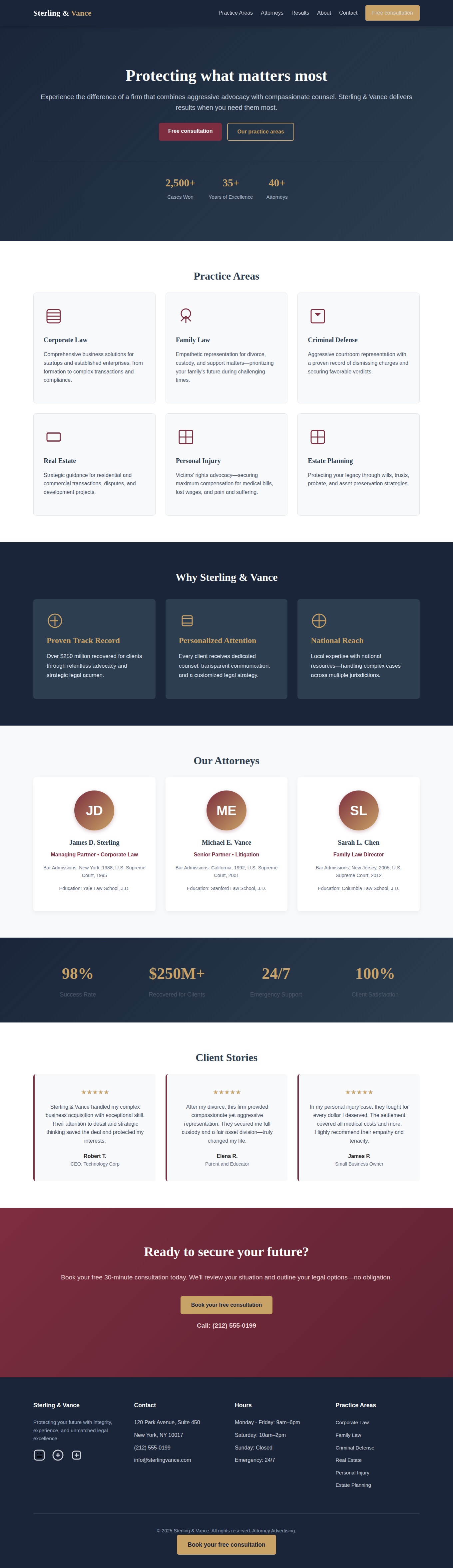 Sterling & Vance Law Firm Template