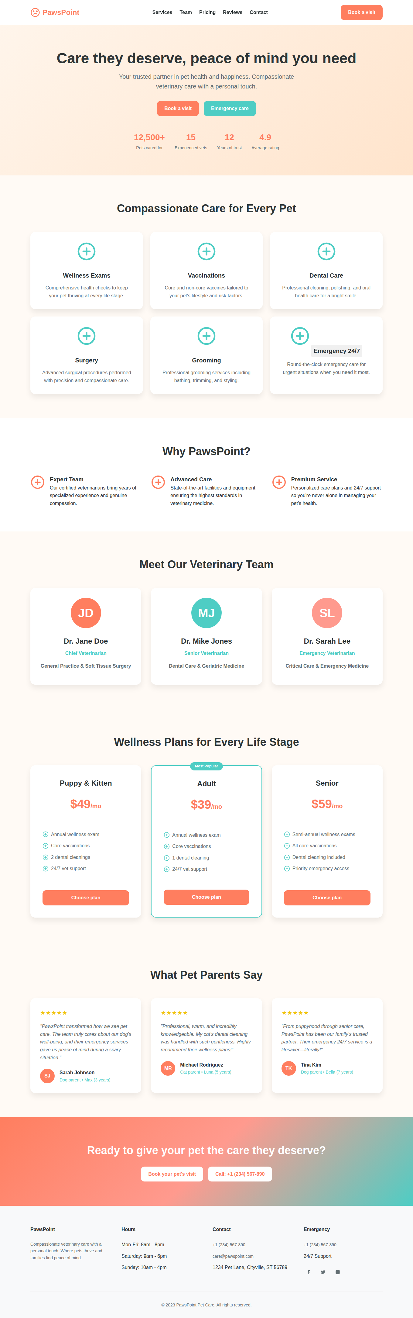 PawsPoint Pet Care Template