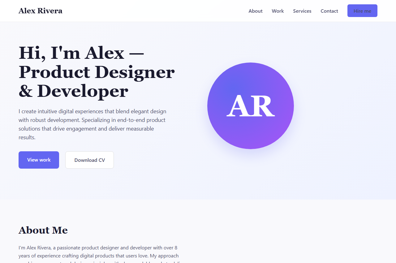 Alex Rivera - Product Designer Portfolio preview