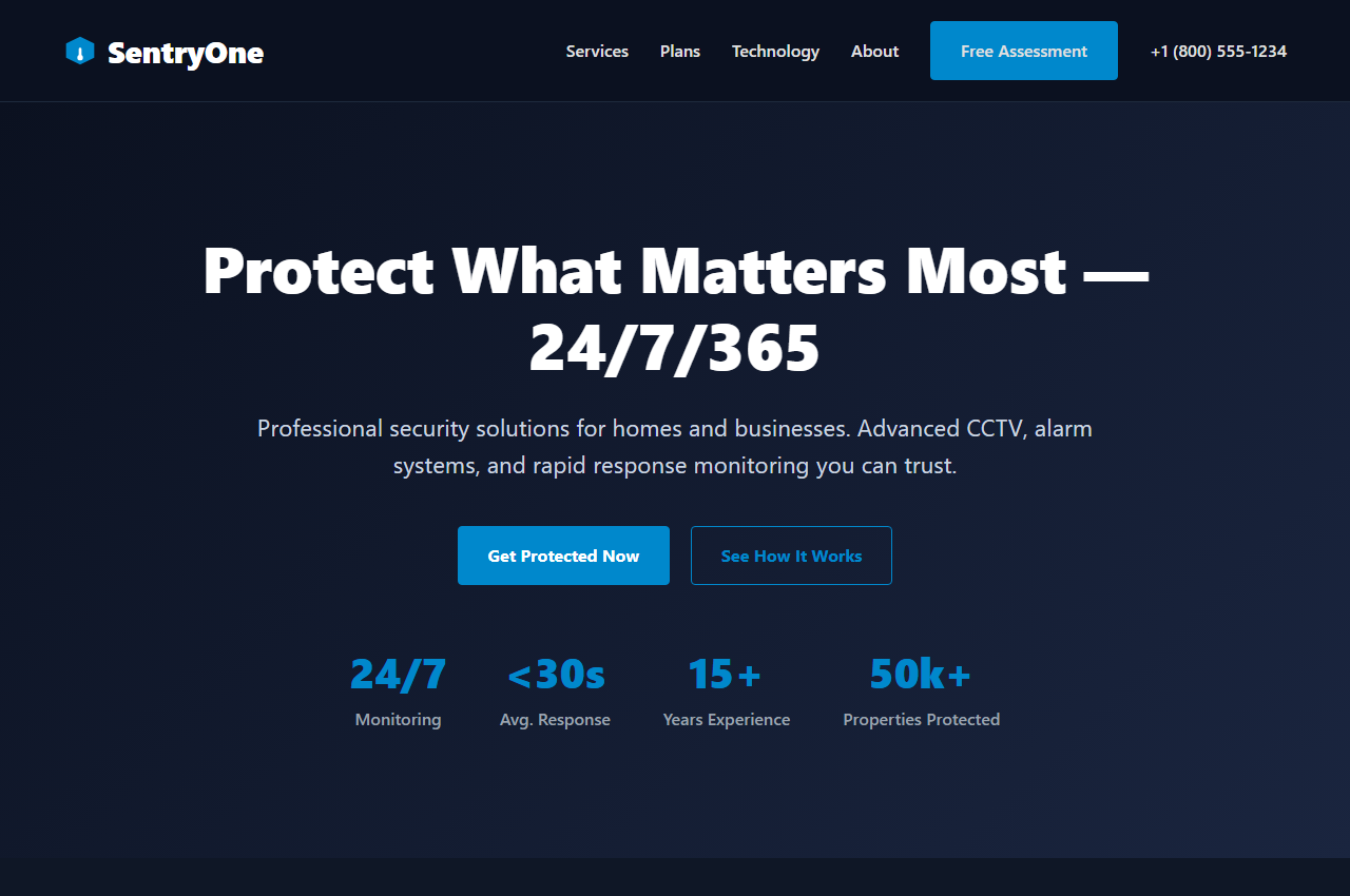 SentryOne - Security Company Template preview
