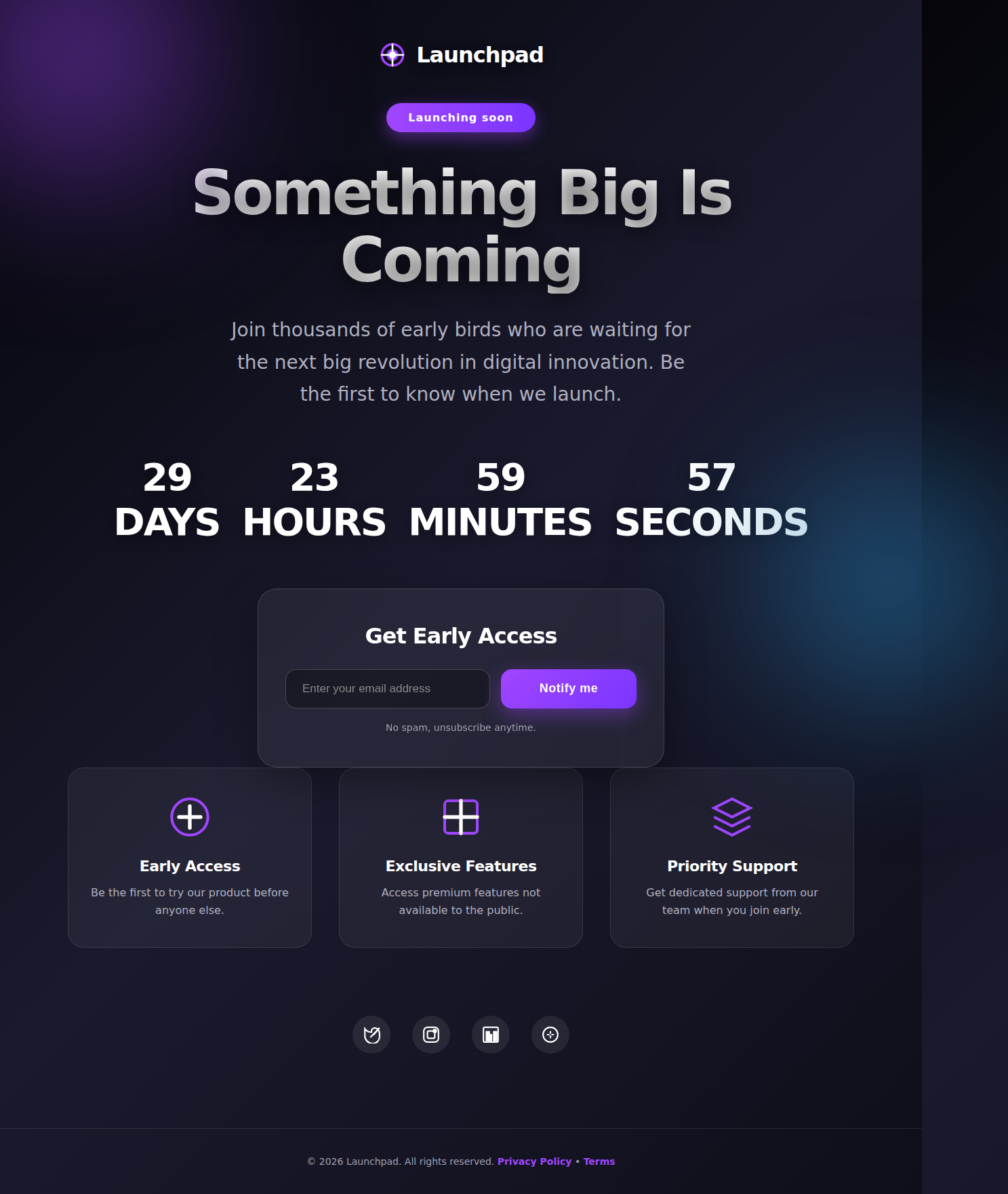 Launchpad Coming Soon Template