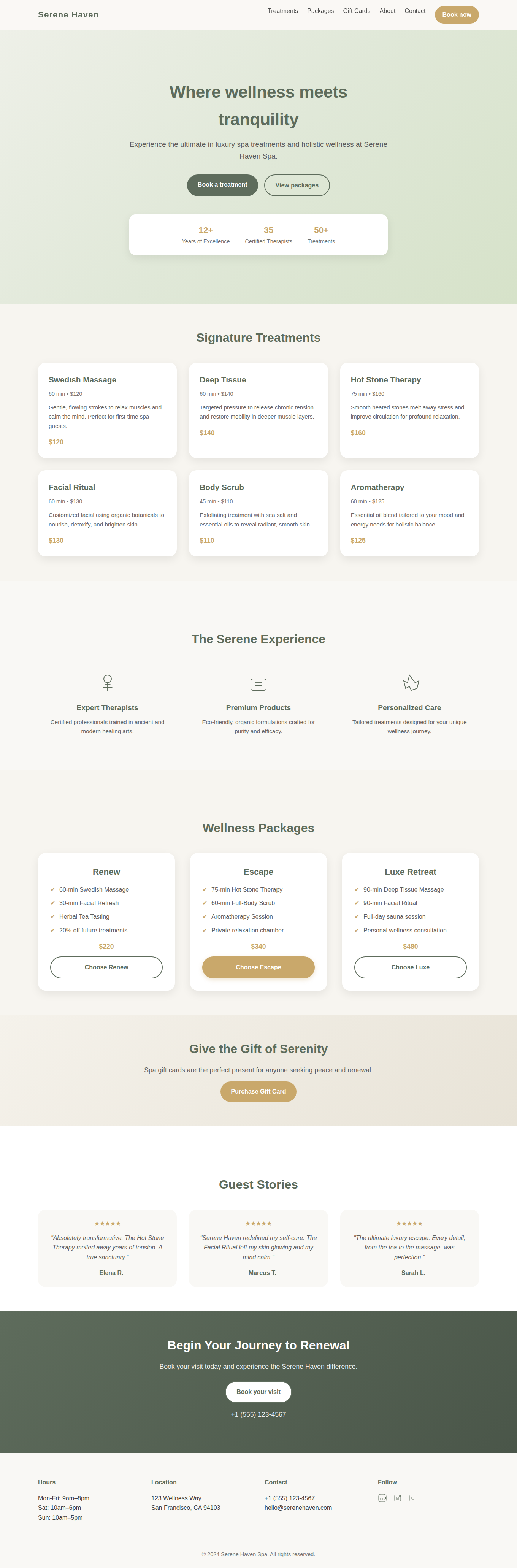 Serene Haven Spa Template